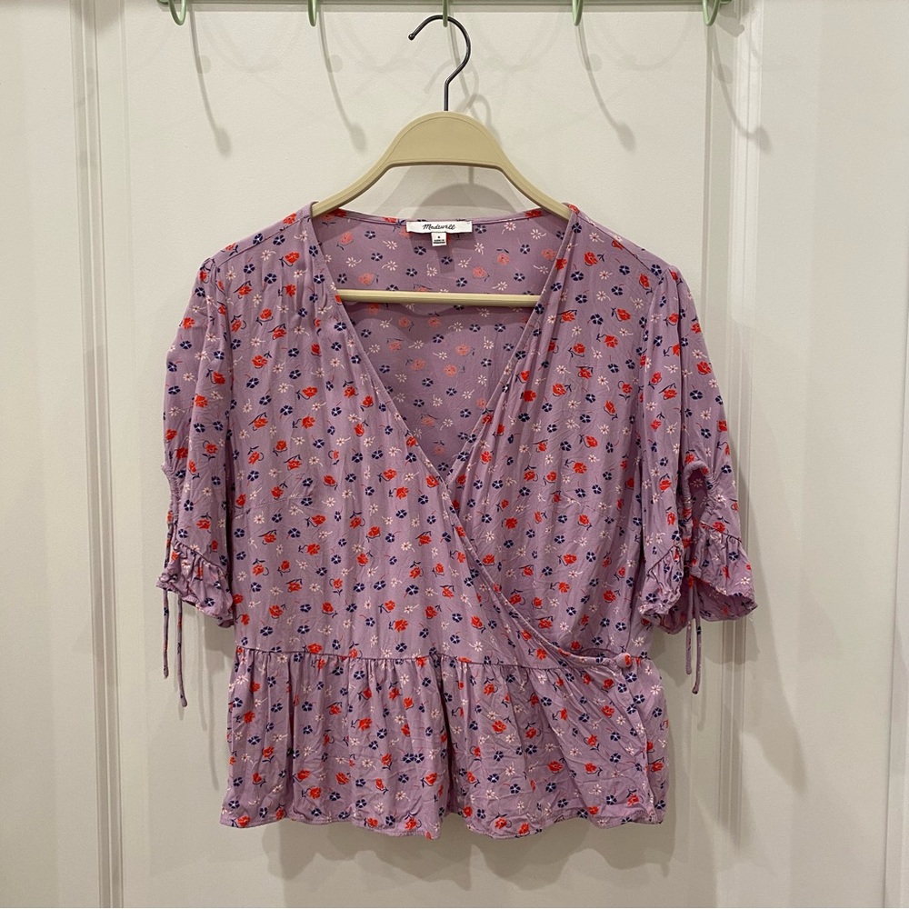 Madewell Floral Lavendar Blouse